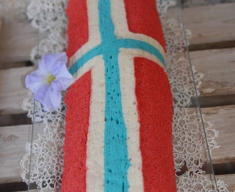 17 mai kake - Det norske flagget rullekake