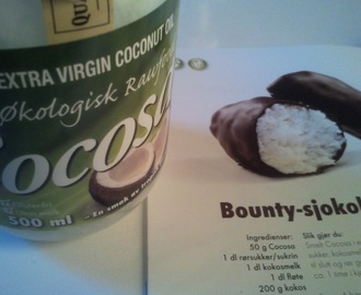 Hjemmelaget bountysjokolade :)