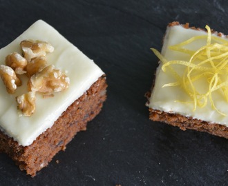 Gulrotkake med sjokolade og valnøtter