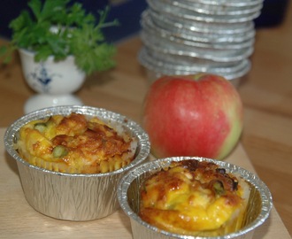 Glutenfrie muffins med grønnsaker og skinke