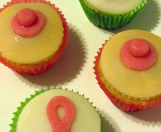 Rosa sløyfe cupcakes