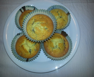 Muffins med blåbærsyltetøy