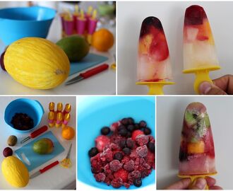 Hemmagjord isglass med färska frukter
