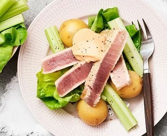 Halstrad tonfisk med chilimajonnäs