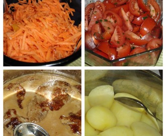 Fläskkotletter i sås med kokt potatis