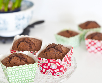 Chokladmuffins med härlig vaniljkräm