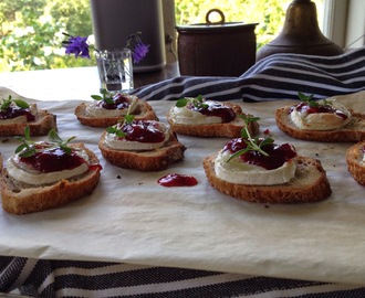 Jordgubbs och rabarbermarmelad ( och getosttoast)