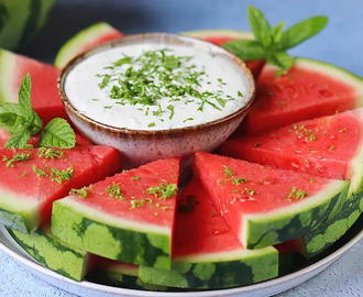Fetaostdipp med vattenmelon