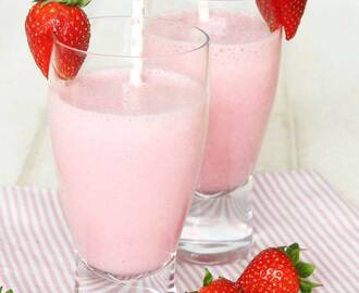 Sockerfri nyttig jordgubbsmilkshake