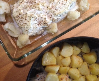 Torsk med blomkål och stekt potatis