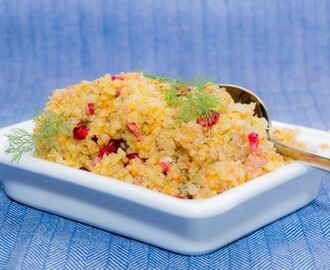 Quinoa med saffran, dill och granatäpple