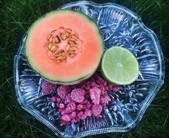 Melon och hallonglass