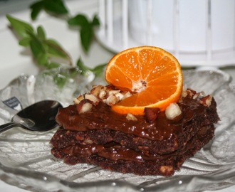 Raw brownie/mousse-bakelse