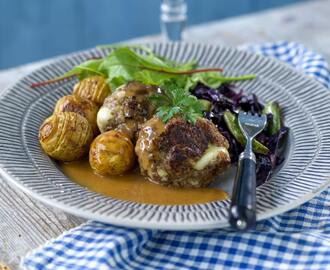 Färsbiffar med parmesan och dijonsenap