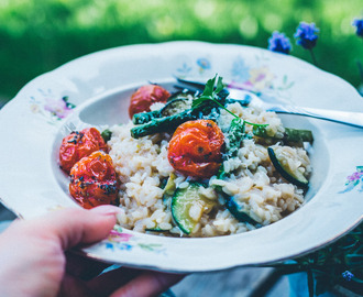 Citronrisotto m. ugnsrostade tomater & smörstekta grönsaker