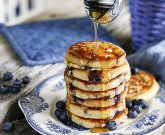 Amerikanska pannkakor med blåbär