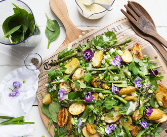 Lukewarm Summer Salad with Roasted New Potatoes and Dijon Dressing