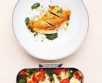 Fredagskockens kyckling med mozzarellagratinerad broccoli och tomat