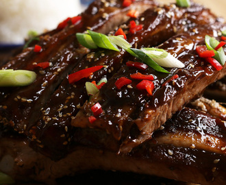 Slow-Cooker BBQ Ribs with Hoisin Glaze