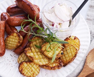 Kryddkorv, Tre peppar med krämig vitkål- och äppelsallad samt ugnsbakade potatisar