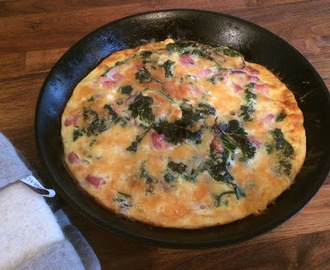 Frittata med grönkål och skinka