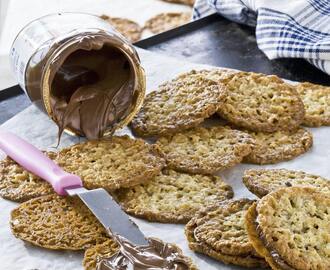 Glutenfria havreflarn med nutella