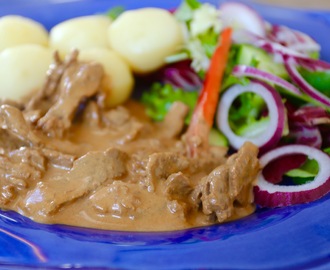 krämig biff stroganoff