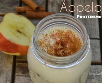 Äppelpaj proteinshake och Thaiwrap med jordnötssås