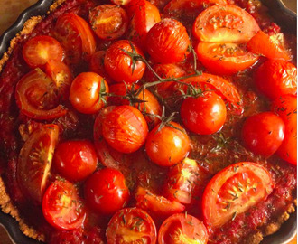 Pajdeg på mandelmjöl, Tomatpaj, ostpaj