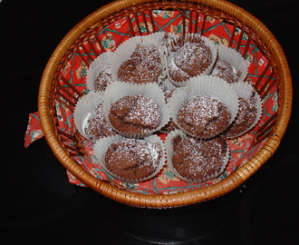 Snöiga chokladmuffins - glutenfritt