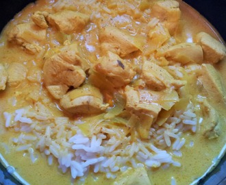 Kyckling i curry med ris