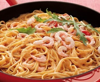 Snabbfixad pasta med skaldjurssås 