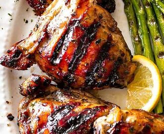 Grilled Chicken Thighs with Brown Sugar Glaze | Boneless chicken thigh recipes, Grilled chicken thighs, Grilled chicken recipes