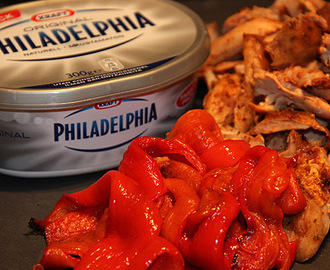 Kyckling, röd paprika och philadelphiaost
