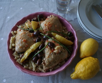 Kycklinglår med citron och oliver