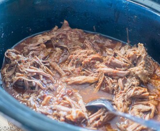 Pulled pork som tacos i Crock pot