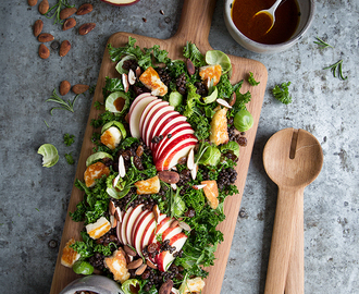 A sweet and spicy Kale and Brussels sprout salad for Christmas
