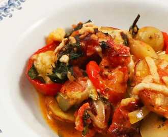 Spansk chorizogratäng med grönsaker - Lisa Lemkes recept