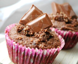 Chokladmuffins med hasselnötsfyllning