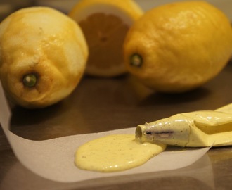Citronmacarons med smörkräm och ganache