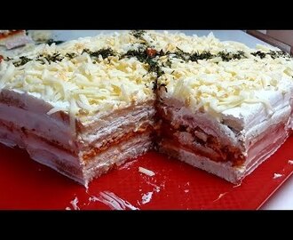 SLANA TORTA BEZ PEČENJA OD TOST HLEBA ZA 10 MINUTA SALTY CAKE FROM TOAST WITHOUT BAKING