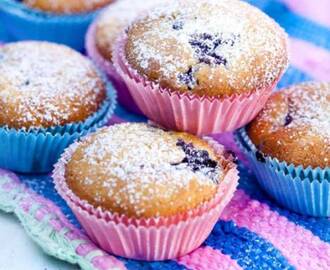 Muffins med blåbär & mandelmassa – recept