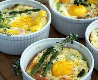 Æg en cocotte med laks og asparges - opskrift | Sunde frokoster, Brunchopskrifter, Opskrifter
