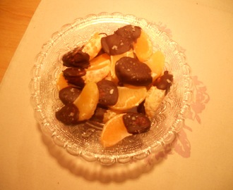 Chokladdoppade mandariner med flingsalt
