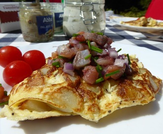 Omelett på midsommarrester, och lite skön sommarläsning