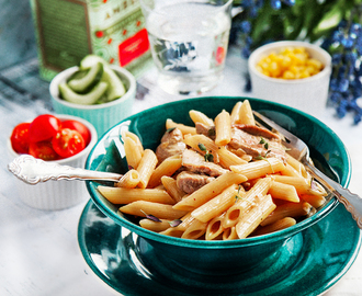 Fläskfilégryta med pasta och grönsaker