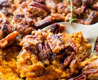 Whipped Sweet Potatoes with Brown Sugar-Pecan Topping