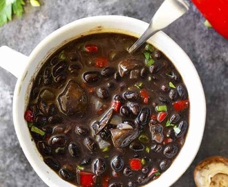 Red Pepper Mushroom Black Bean Soup Recipe