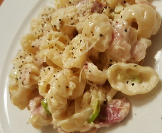 Recept på snabb och god pasta med bacon