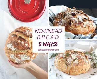 No-Knead Bread: 5 ways!